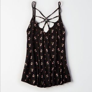 AE Soft & Sexy Strappy Floral Tank Top Small